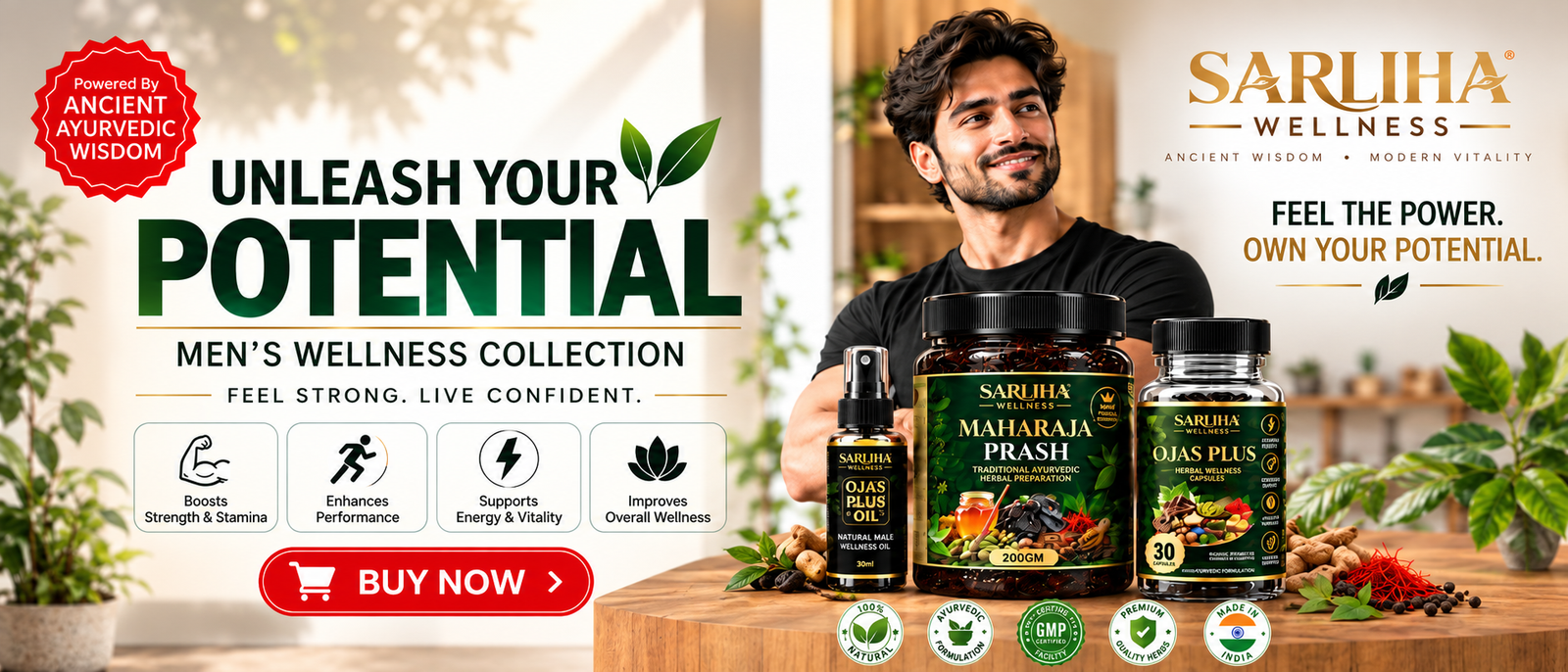 SARLIHA men's wellness collection — unleash your potential